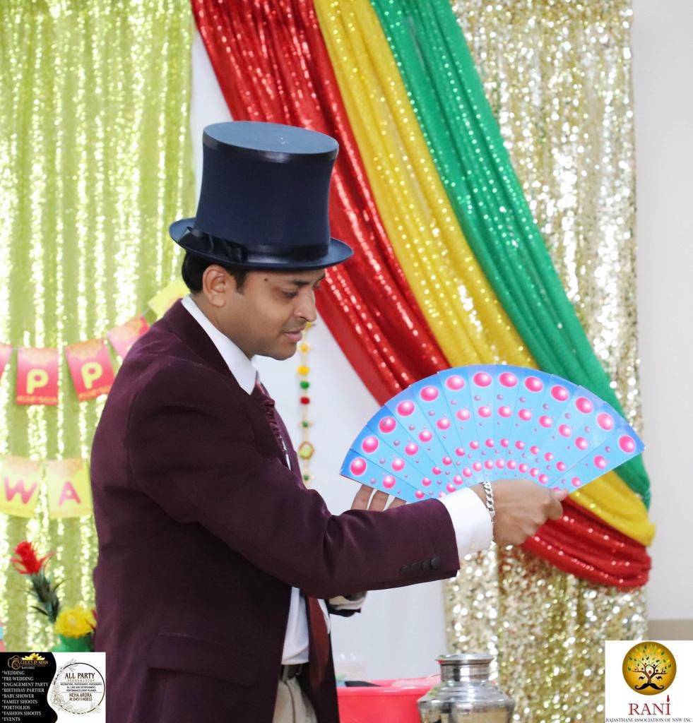 Darshan on stage with props